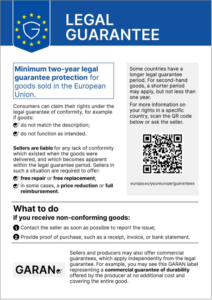 The harmonised notice of the EU on the legal guarantee of conformity