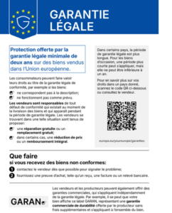 La notice harmonisée sur la garantie légale de conformité