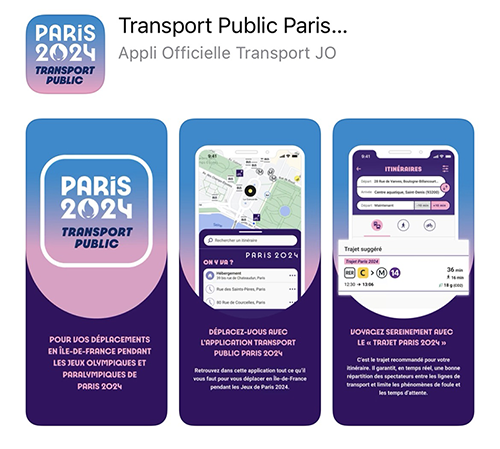 App "Public transport Paris 2024"