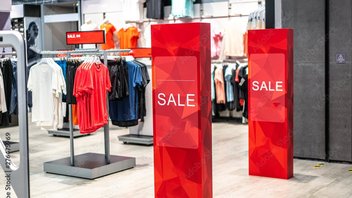 Soldes dans un magasin de vêtements